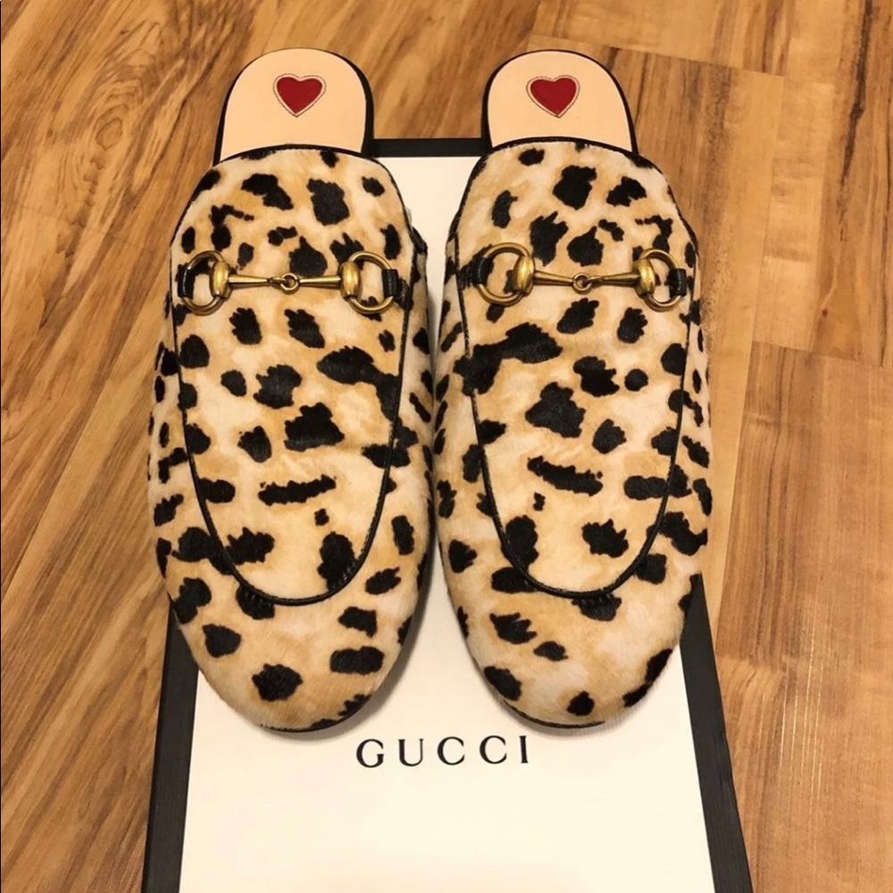 Gucci Princetown Mules in Leopard 39.5